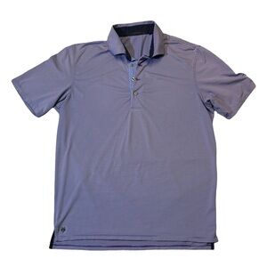 Greyson mens L Large blue purple stripe purple golf polo
 Shirt EUC